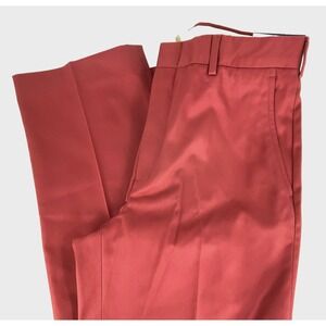 NEW Lands' End Pants Men's 30 x 34 Chinos Khakis Plain Front Trousers Marine Red